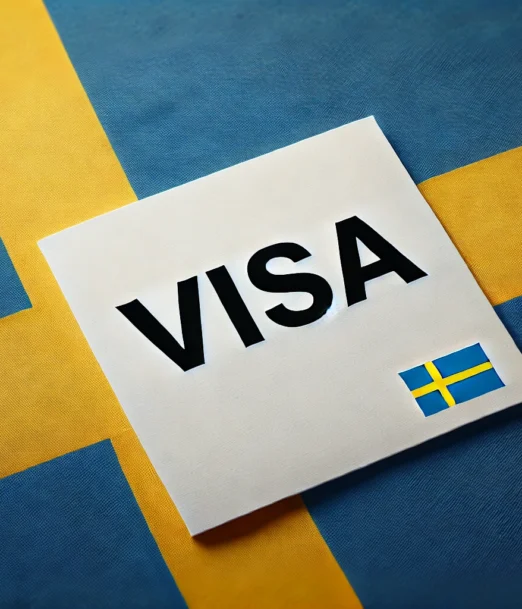 DALL·E-2024-08-27-13.23.42-A-full-screen-view-of-the-Swedish-flag-which-is-blue-with-a-yellow-Nordic-cross.-In-the-bottom-right-corner-there-is-a-slightly-tilted-sheet-of-whit